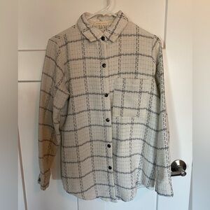 Gilded Intent Cream and Black Plaid Button Down Shirt